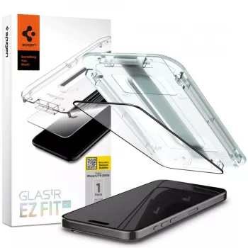Folie pentru iPhone 15 Pro Max - Spigen Glas.tR EZ FIT - Black 