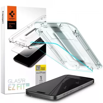 Folie pentru iPhone 15 Pro Max - Spigen Glas.tR EZ FIT - Clear 