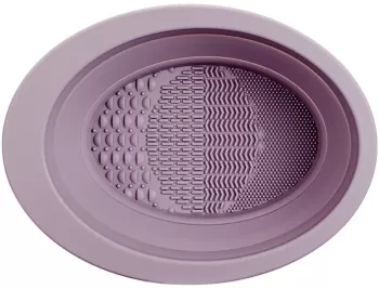 Accesoriu din silicon pentru curatarea accesoriilor makeup pensule buretei 14.5 x 11 5 cm 2 moduri de utilizare pliabil mov 