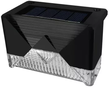 Aplica solara LED ABS/Policarbonat rezistenta la apa IP65 pentru trepte borduri terasa 1.2V 600mah 7.9 x 5 cm lumina alb rece neg 