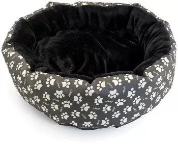 Culcus moale cu perna pentru caine/pisica culoare negru impermeabil baza antiderapanta 50 cm 