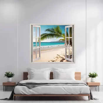 Folie imprimata color pentru decor perete locuinta dimensiune 125 x 110cm model VIEW TO HAVEN 40 