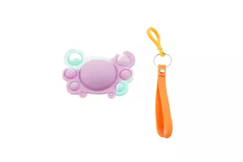 Jucarie antistres din silicon Flippy® Pop It Now tip breloc Crab Multicolor V1 