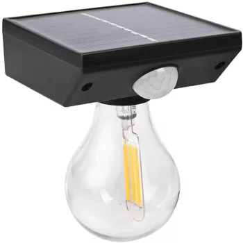 Lampa solara pentru exterior tip bec rezistenta la apa IP65 material ABS baterie 3.7V 1200 mah 9.5 x 11 cm autonomie 8 ore senzor