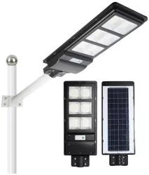 Lampa solara stradala cu telecomanda senzor de miscare si lumina suport prindere 135 LED-uri IP65 ABS 8AH 100W temperatura culoare 