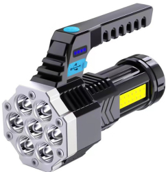 Lanterna LED Lumina Puternica Rezistenta la Apa Tip Proiector COB Flippy Lanterna Reincarcabila USB cu Maner pentru Drumetii Lanterna 