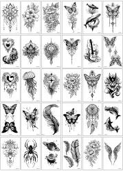 Set 30 tatuaje cu apa diverse modele varianta 2 