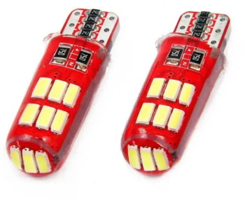 Set becuri auto cu LED CANBUS compatibil T10e W5W 12 SMD SILCA Alb 12V- destinat competitiilor auto sau off-road 