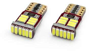 Set becuri auto cu LED CANBUS compatibil T10e W5W 18 SMD Alb 12V- destinat competitiilor auto sau off-road 