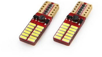 Set becuri auto cu LED CANBUS compatibil T10e W5W 24 SMD Alb 12V/24V- destinat competitiilor auto sau off-road 