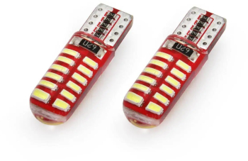 Set becuri auto cu LED CANBUS compatibil T10e W5W 24 SMD SILCA Alb 12V- destinat competitiilor auto sau off-road 