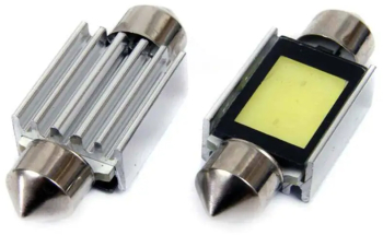 Set becuri auto cu LED CANBUS sofit compatibil C5W 2xCOB 36mm Alb 12V- destinat competitiilor auto sau off-road 