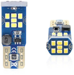 Set becuri auto cu LED CANBUS UltraBright compatibil T10 W5W 21 SMD Alb 12V/24V- destinat competitiilor auto sau off-road 