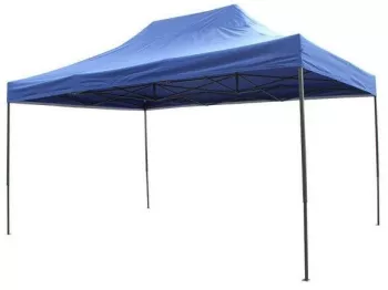 Cort Pavilion 3x4.5m Albastru Pliabil Cadru Metal pentru Curte Gradina Evenimente 