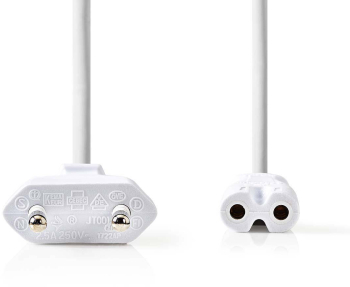 Cablu alimentare Euro tata - IEC-320-C7 3m alb Nedis 