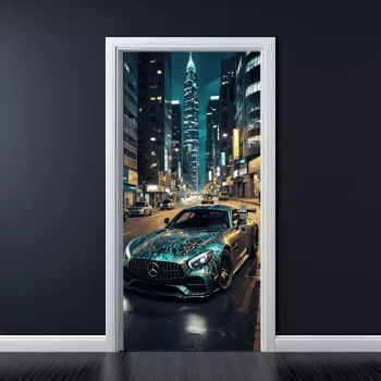 Folie imprimata color pentru decor Usa dimensiune 200 x 90cm model AVX-DR09 