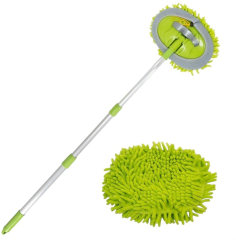 Perie spalare auto cu 2 lavete din microfibra maner extensibil din aluminiu 53-97 cm verde Vivo CB210 