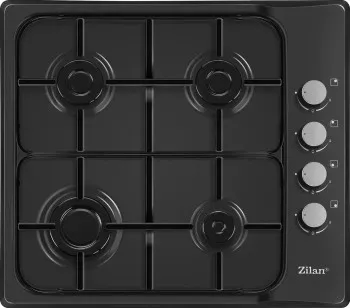 Plita incorporabila email 4 ochiuri Zilan ZLN-0034 Gaz gpl sau natural 60x50 cm Negru 