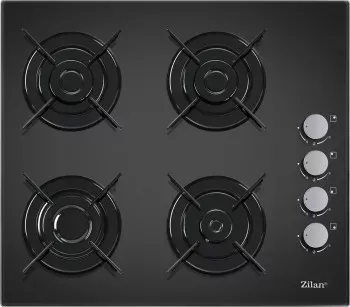Plita incorporabila Zilan ZLN-0058 Gaz butelie sau gaz natural duze de schimb incluse 59x51 cm 4 Arzatoare Aprindere Electrica Sticla Neagra 