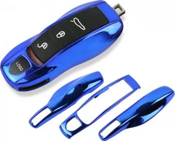 Carcasa protectie cheie Porsche Cayenne Panamera Boxster Macan 911 albastru 