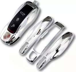 Carcasa protectie cheie Porsche Cayenne Panamera Boxster Macan silver