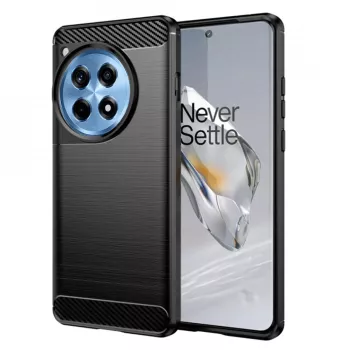 Husa pentru OnePlus 12R - Techsuit Carbon Silicone - Black 