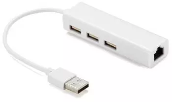 Cablu adaptor USB 2.0 la RJ45 retea Ethernet 100Mbps +HUB 3x USB 2.0 Well