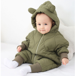 Combinezon de Iarna Bebelusi Flippy 66 cm Model cu Urechi Verde 