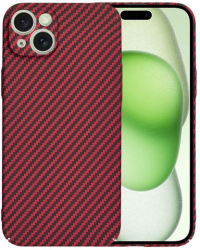 Husa Super Slim pentru iPhone 13 Marmalis Carbon FiberShell Rosu 