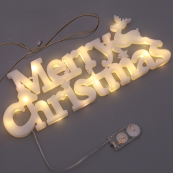 Instalatie LED de Craciun Flippy Litere 3D Merry Christmas Lumina Calda Alb 