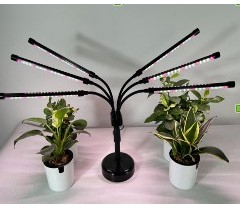 Lampa UV pentru crestere plante Flippy conectare la retea 30W 6 capete lumina mov 108 LED-uri ajustabila pana la 68.5 cm 