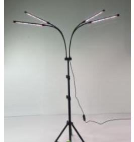 Lampa UV pentru cresterea plantelor Flippy cu picior ajustabil pana la 2m 4 capete 30W 108 LED-uri lumina uv alb rece 