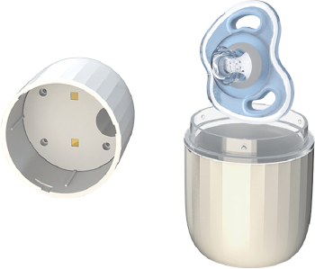 Sterilizator suzeta sau obiecte mici UV MOGODA Acumulator 400 mAh Oprire inteligenta 3 minute 2 LED-uri UV-C Interior 6 cm X 4 5 cm E 