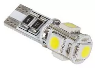 Bec LED 5x SMD5050 alb auto CANBUS T10 12V 1.8W 45lm Vipow 