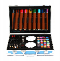 Set 145 piese pentru pictura pentru copii sau adulti pixuri de colorat creioane colorate si vopsele de pictura cu geanta de transport 