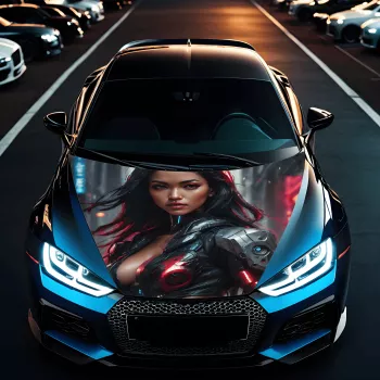 Folie Capota Auto Hood Art rezistenta la exterior marime L 180 x 130cm - Cod AVX-CAPOTA-001L 