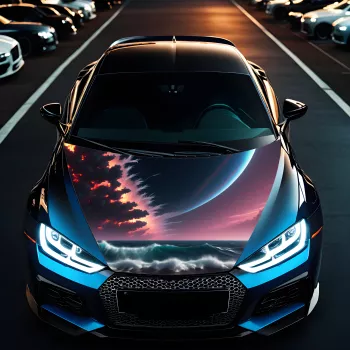 Folie Capota Auto Hood Art rezistenta la exterior marime L 180 x 130cm - Cod AVX-CAPOTA-023L 