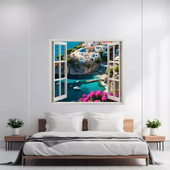 Folie imprimata color pentru decor perete locuinta dimensiune 125 x 110cm model VIEW TO HAVEN 13 