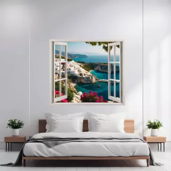 Folie imprimata color pentru decor perete locuinta dimensiune 125 x 110cm model VIEW TO HAVEN 14 