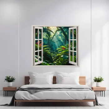 Folie imprimata color pentru decor perete locuinta dimensiune 125 x 110cm model VIEW TO HAVEN 21 