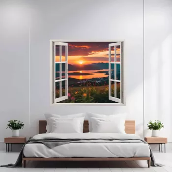 Folie imprimata color pentru decor perete locuinta dimensiune 125 x 110cm model VIEW TO HAVEN 22 