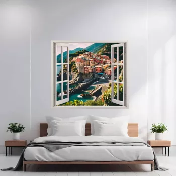 Folie imprimata color pentru decor perete locuinta dimensiune 125 x 110cm model VIEW TO HAVEN 23 