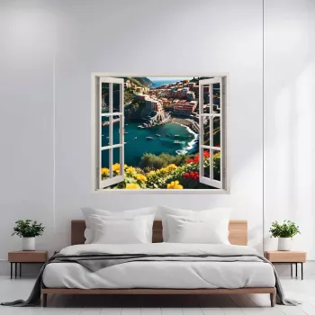 Folie imprimata color pentru decor perete locuinta dimensiune 125 x 110cm model VIEW TO HAVEN 24 