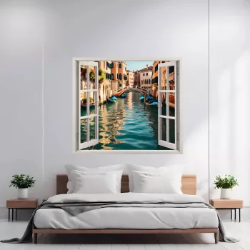 Folie imprimata color pentru decor perete locuinta dimensiune 125 x 110cm model VIEW TO HAVEN 27 