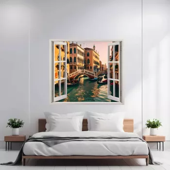 Folie imprimata color pentru decor perete locuinta dimensiune 125 x 110cm model VIEW TO HAVEN 28 