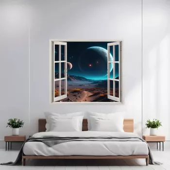 Folie imprimata color pentru decor perete locuinta dimensiune 125 x 110cm model VIEW TO HAVEN 32 
