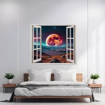 Folie imprimata color pentru decor perete locuinta dimensiune 125 x 110cm model VIEW TO HAVEN 33 