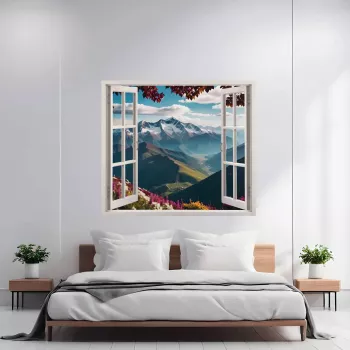 Folie imprimata color pentru decor perete locuinta dimensiune 125 x 110cm model VIEW TO HAVEN 35 