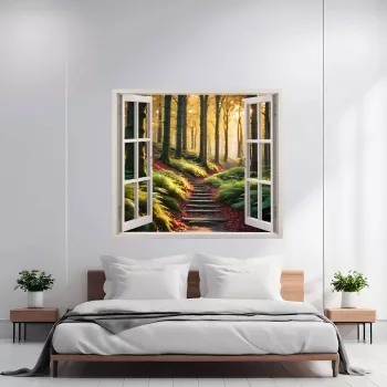 Folie imprimata color pentru decor perete locuinta dimensiune 125 x 110cm model VIEW TO HAVEN 37 