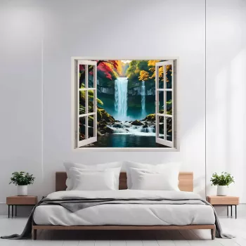 Folie imprimata color pentru decor perete locuinta dimensiune 125 x 110cm model VIEW TO HAVEN 38 
